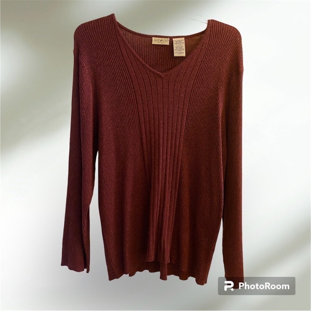 White Stag Woman Womens Plus Size 22W-24W Thin Ribbed Sweater